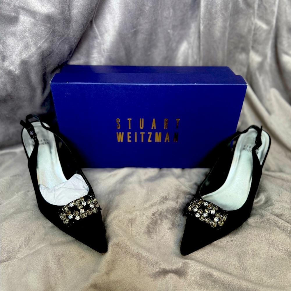 Stuart Weitzman Black Elegant Pumps with Embellishments